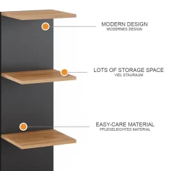 Wandregal Paolo Anthrazit 30 x 95 cm Vicco