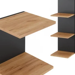 Wandregal Paolo Anthrazit 30 x 95 cm 2er Set Vicco