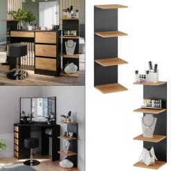 Wandregal Paolo Anthrazit 30 x 95 cm 2er Set Vicco