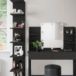 Wandregal Paolo Schwarz 30 x 190 cm 2er Set Vicco