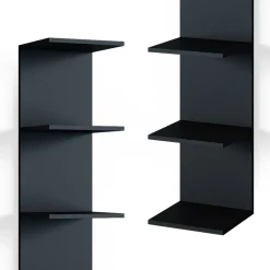 Wandregal Paolo Schwarz 30 x 190 cm 2er Set Vicco