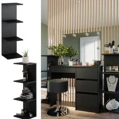 Wandregal Paolo Schwarz 30 x 95 cm 2er Set Vicco