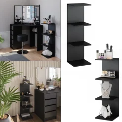 Wandregal Paolo Schwarz 30 x 95 cm Vicco