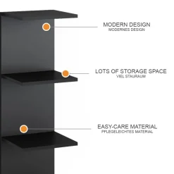Wandregal Paolo Schwarz 30 x 95 cm Vicco