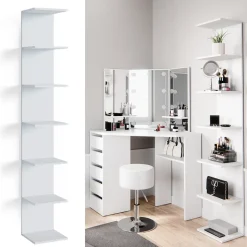 Wandregal Paolo Weiß 30 x 190 cm mit 6 offenen Fächern Vicco