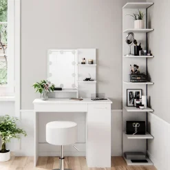 Wandregal Paolo Weiß 30 x 190 cm mit 6 offenen Fächern Vicco