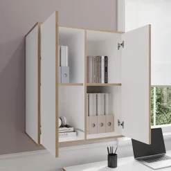 Wandschrank Tetrix Weiß 63 x 75 cm mit 2 Türen Vicco