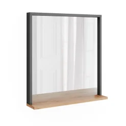 Wandspiegel Orlando Anthrazit/Goldkraft Eiche 57 x 60 cm mit Spiegel Vicco