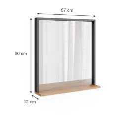 Wandspiegel Orlando Anthrazit/Goldkraft Eiche 57 x 60 cm mit Spiegel Vicco