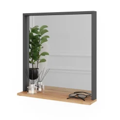 Wandspiegel Orlando Anthrazit/Goldkraft Eiche 57 x 60 cm mit Spiegel Vicco