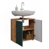 Waschbeckenunterschrank Irma Grün/Goldkraft Eiche 60 x 59 cm Vicco