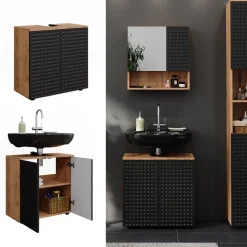 Waschbeckenunterschrank Irma Anthrazit gepunktet 60 x 59 cm Vicco