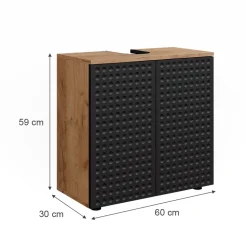 Waschbeckenunterschrank Irma Anthrazit gepunktet 60 x 59 cm Vicco