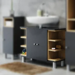 Waschbeckenunterschrank Aquis Anthrazit 79.6 x 64 cm Vicco