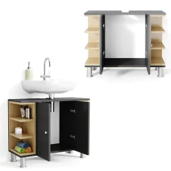 Waschbeckenunterschrank Aquis Anthrazit 79.6 x 64 cm Vicco