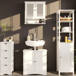 Waschbeckenunterschrank Bianco Weiß 60 x 60 cm Vicco