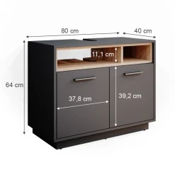 Waschbeckenunterschrank Beatrice Anthrazit 80 x 64 cm Vicco