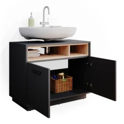 Waschbeckenunterschrank Beatrice Anthrazit 80 x 64 cm Vicco