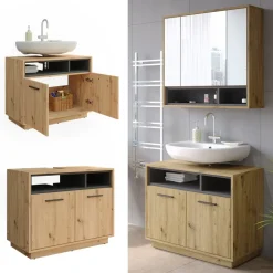 Waschbeckenunterschrank Beatrice Artisan Eiche/Anthrazit 80 x 64 cm Vicco