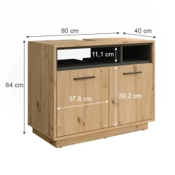 Waschbeckenunterschrank Beatrice Artisan Eiche/Anthrazit 80 x 64 cm Vicco