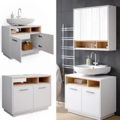 Waschbeckenunterschrank Beatrice Weiß 80 x 64 cm Vicco