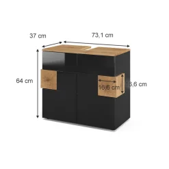 Waschbeckenunterschrank Eden Anthrazit 73.1 x 64 cm Vicco