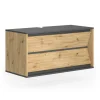 Waschbeckenunterschrank Edelin Anthrazit/Artisan 100 x 50 cm mit 2 Schubladen Vicco