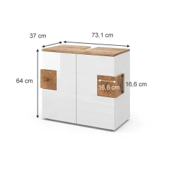 Waschbeckenunterschrank Eden Weiß 73.1 x 64 cm Vicco