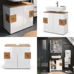 Waschbeckenunterschrank Eden Weiß 73.1 x 64 cm Vicco