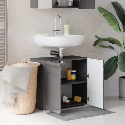 Waschbeckenunterschrank Fredd Anthrazit Hochglanz 60 x 60 cm Vicco