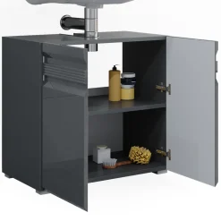 Waschbeckenunterschrank Fredd Anthrazit Hochglanz 60 x 60 cm Vicco