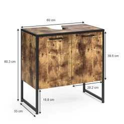 Waschbeckenunterschrank Fyrk Antikholz 60 x 60 cm Vicco