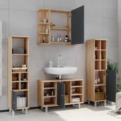 Waschbeckenunterschrank Fynn Anthrazit 80 x 54 cm Vicco