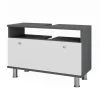 Waschbeckenunterschrank Fynn Weiß Hochglanz/Anthrazit 80.2 x 54 cm mit Schublade Vicco