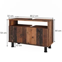 Waschbeckenunterschrank Fynn Oldstyle 80.2 x 54 cm mit Schublade Vicco