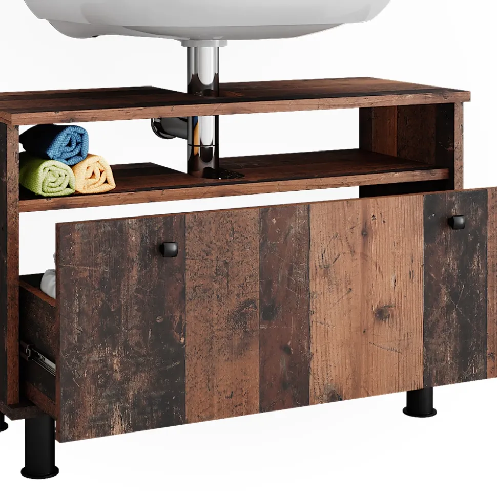 Waschbeckenunterschrank Fynn Oldstyle 80.2 x 54 cm mit Schublade Vicco