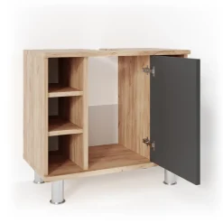 Waschbeckenunterschrank Fynn Anthrazit/Goldkraft Eiche 60 x 54 cm Vicco