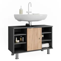 Waschbeckenunterschrank Fynn Anthrazit/Goldkraft Eiche 80 x 54 cm Vicco