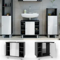 Waschbeckenunterschrank Fynn Anthrazit 60 x 54 cm Vicco