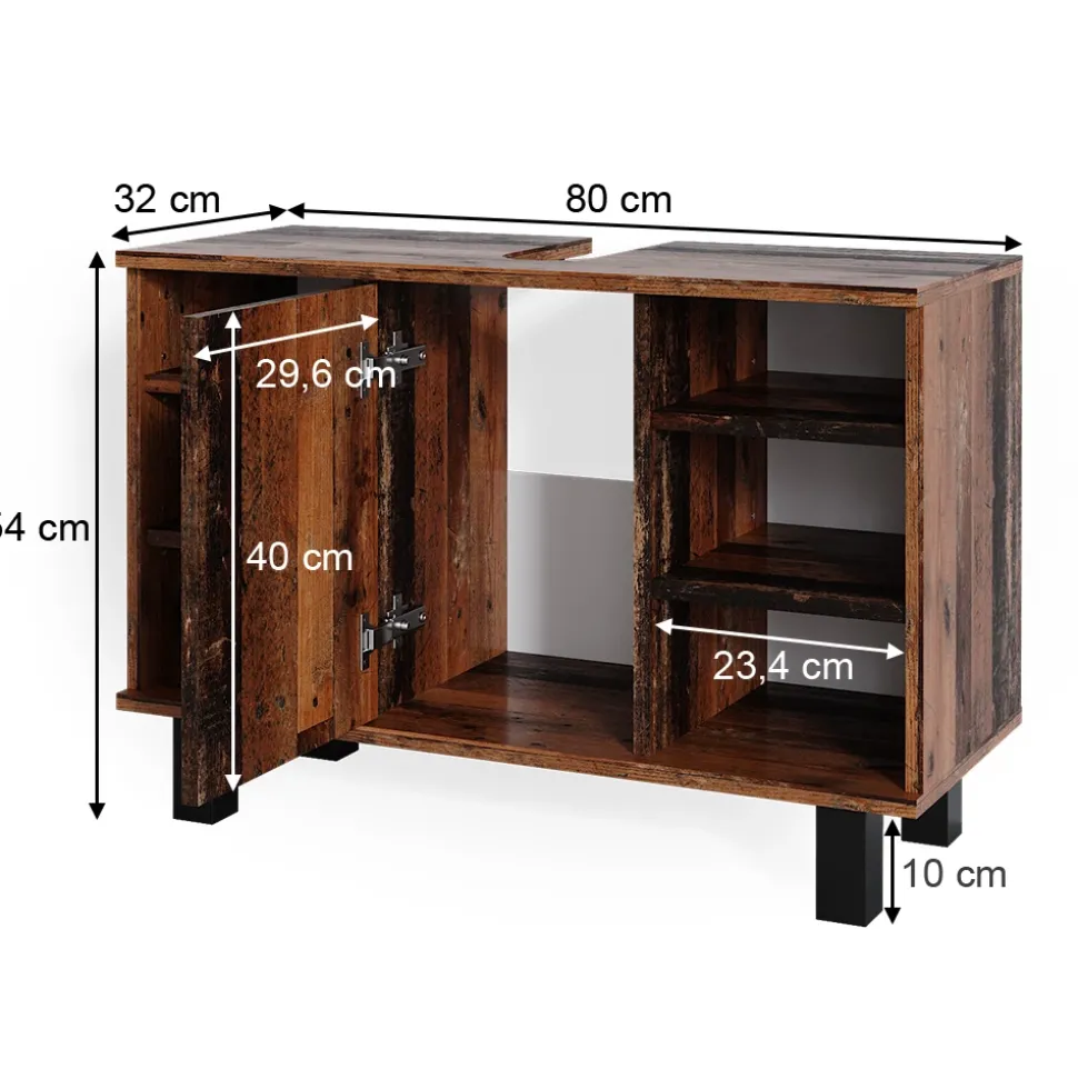 Waschbeckenunterschrank Fynn Antikholz 80 x 54 cm Vicco