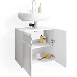 Waschbeckenunterschrank Fredd Weiß Hochglanz 60 x 56 cm Vicco