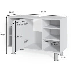 Waschbeckenunterschrank Fynn Weiß 80 x 54 cm Vicco
