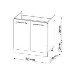 Waschbeckenunterschrank Fame-Line Weiß Landhaus 80 x 82 cm ohne Arbeitsplatte Vicco