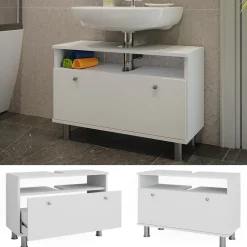 Waschbeckenunterschrank Fynn Weiß 80.2 x 54 cm mit Schublade Vicco