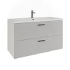 Waschbeckenunterschrank Irma Weiß/Weiß Hochglanz 2 Teile Vicco