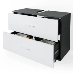 Waschbeckenunterschrank Ilias Anthrazit/Weiß 80 x 60.8 cm Vicco