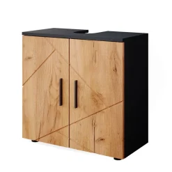 Waschbeckenunterschrank Irma Goldkraft Eiche/Anthrazit 60 x 59 cm Vicco