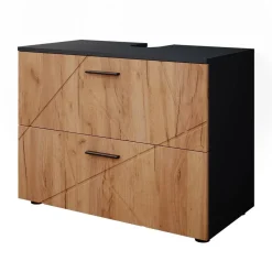 Waschbeckenunterschrank Irma Goldkraft Eiche/Anthrazit 80 x 58.6 cm Vicco