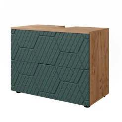 Waschbeckenunterschrank Irma Grün 80 x 58.6 cm mit 2 Schubladen Vicco