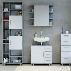 Waschbeckenunterschrank Ilias Beton 60 x 60.8 cm Vicco